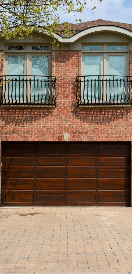 Oak wood duplex garage door